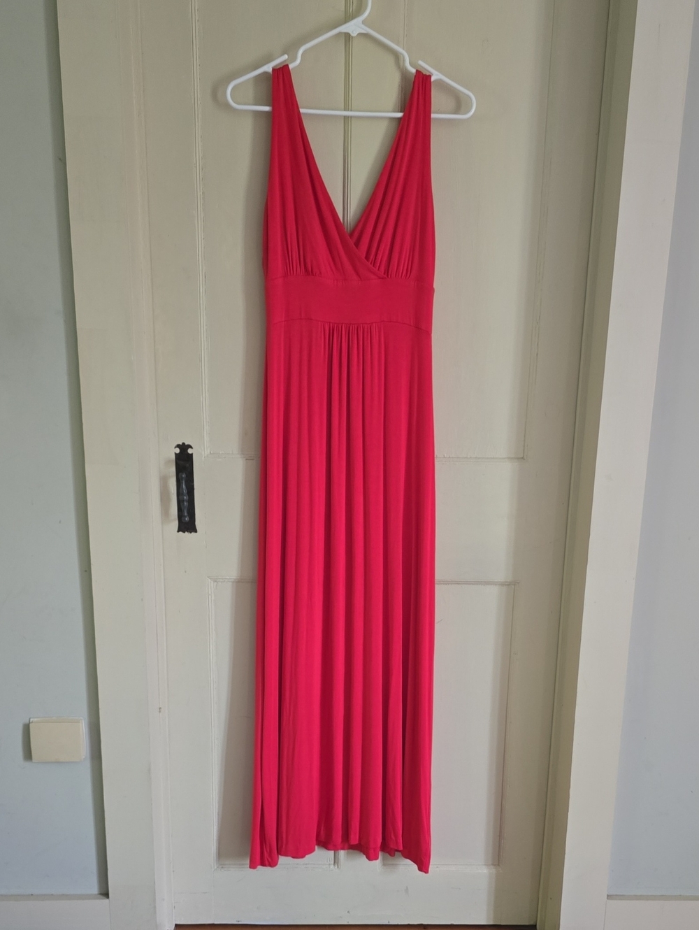 Cynthia Rowley Bright Coral Sleeveless V-Neck Maxi Dress